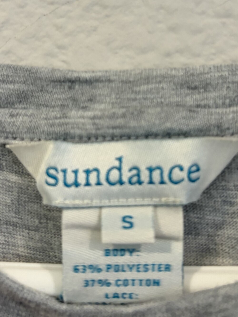 Sundance Womens Grey Embroidered Lace Trim Long Sleeve Blouse Shirt Size Small - Picture 3 of 3